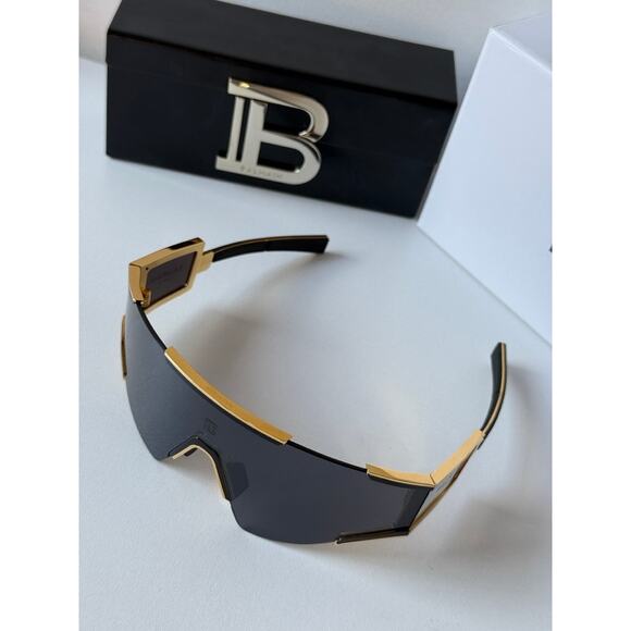 NEW Balmain BPS138-A Black Mask Fleche Sunglasses $1260 - Picture 5 of 10